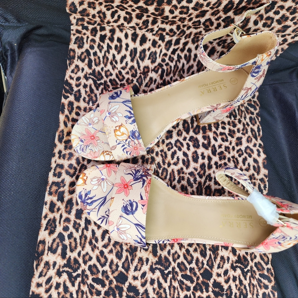 Serra Memory Foam Heels- Floral